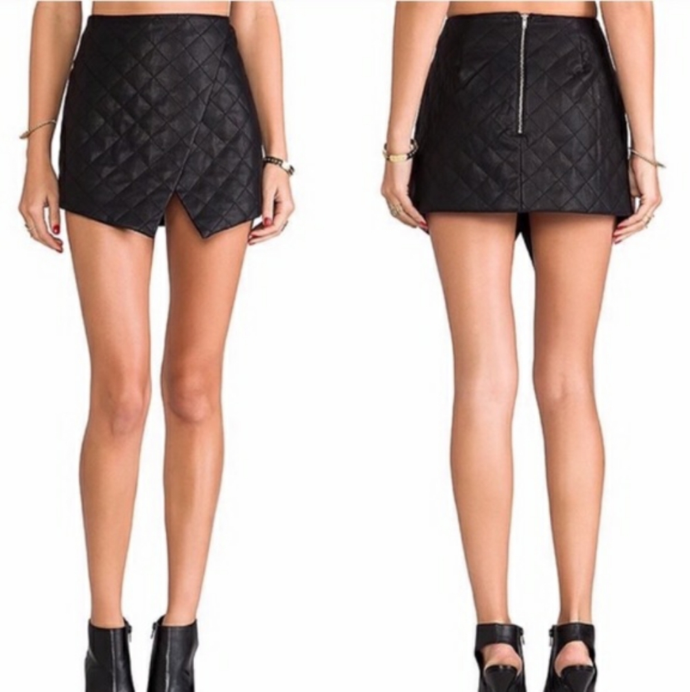 Finders Keepers Quilt Faux Leather Mini Skirt